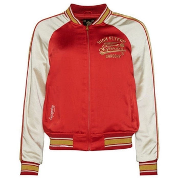 Kurtka damska Superdry CNY Suikajan bomberka czerwona z haftami