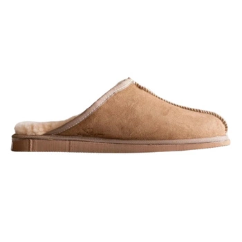 Kapcie męskie Van Buren skóra jagnięca wełniane pantofle brązowe