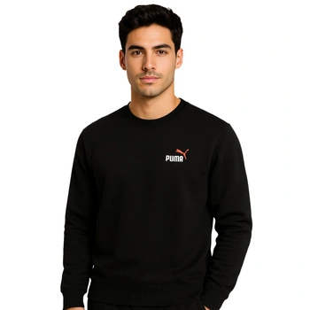 Bluza męska Puma ESS+ czarna z małym czerwonym logo