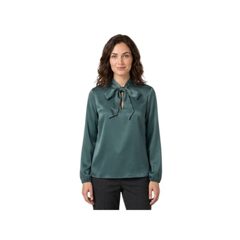 Koszula damska Naf Naf Forest lekka zielona kobieca satynowa z połyskiem