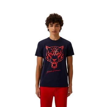 Koszulka męska Plein Sport Uomo t-shirt z nadrukiem granatowa