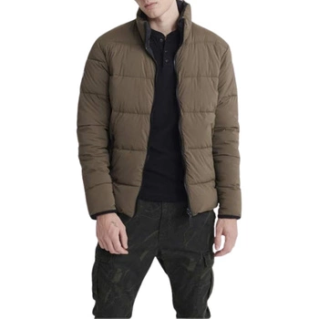 Kurtka męska Superdry Printed dwustronna brązowa czarna ocieplana pikowana