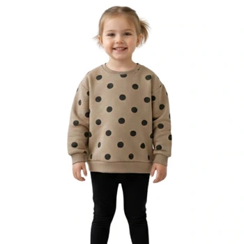 Bluza dziewczęca Zara Baby bawełniana brązowa w grochy r. 80