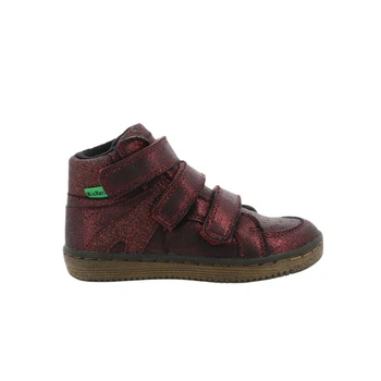 Buty dziecięce Kickers wysobkie na rzepy bordowe metaliczne r. 34