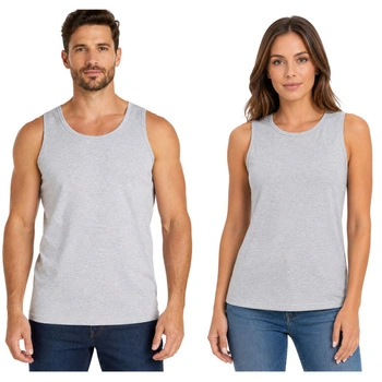 Koszulka unisex Fruit Of The Loom Valueweight Tank Tee szara bawełniana bez rękawów r. S