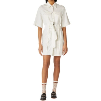 Sukienka damska Trussardi Denim Bull Silk koszulowa biała