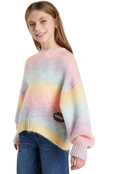 Sweter dziewczęcy Desigual Camelia tęczowy pastel r. 98