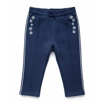 Spodnie dziecięce Chicco dresowe granatowe w śnieżki r. 80
