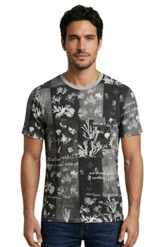 Koszulka męska Desigual Tomaco szara z nadrukiem