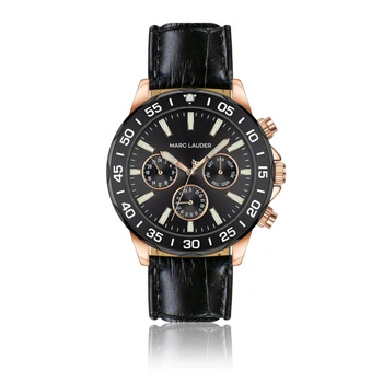 Zegarek męski Marc Lauder Milan Black Croco analogowy czarny 45 mm