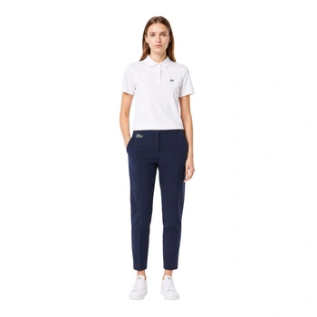 Spodnie damskie Lacoste Chino proste nogawki granatowe r. XS
