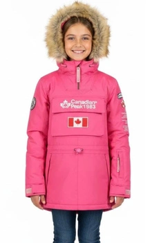 Kurtka dziewczęca Canadia Peak Banapeak parka z kapturem zimowa różowa