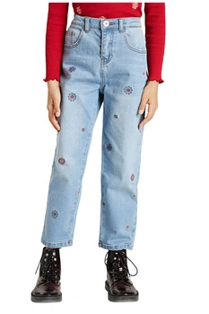 Spodnie dziewczęce Desigual Amapola jeansowe z haftami r. 98