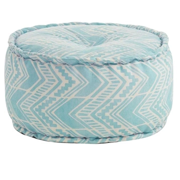 Okrągła pufa Oreste Luchetta miękka niebieska 60 x 30 cm