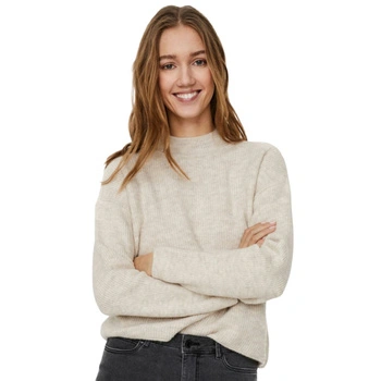 Sweter damski Vero Moda Molina bezowy z półgolfem r. L