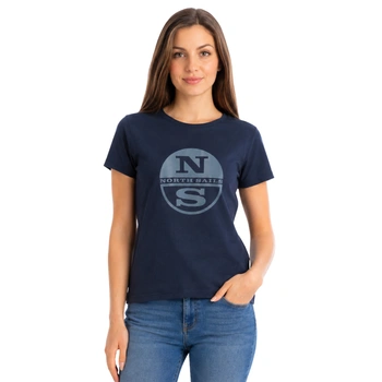 Koszulka damska North Sails T-shirt z nadrukiem logo granatowa r. S