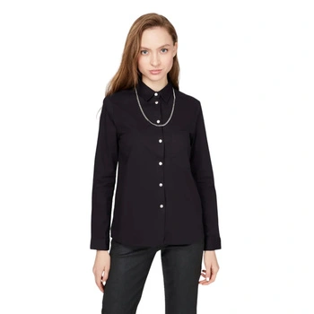 Koszula damska Diesel Renell czarna klasyczna z łańcuszkiem bawełniana