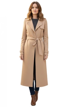 Płaszcz damska Karen Millen beżowy długi