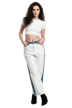 Spodnie damskie Pepe Jeans Edie Mix jeansy z lampasamu szerokie r. W28