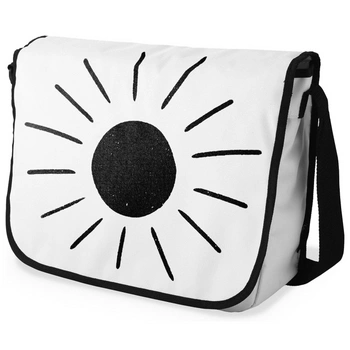 Torba Le Jardin na ramie z czarnym słońcem na biały tle