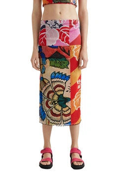 Spódnica damska Desigual x Christian Lacroix Bell midi wzorzysta r. XS