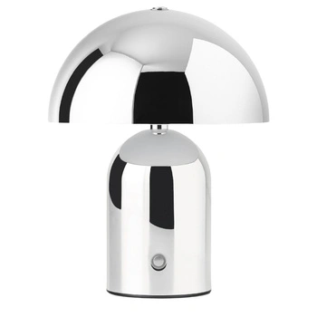 Lampa stołowa Westwing Walter LED przenośna srebrna bezprzewodowa