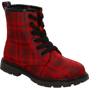 Buty dziecięce Tom Tailor trzewiki w kratkę czerwone