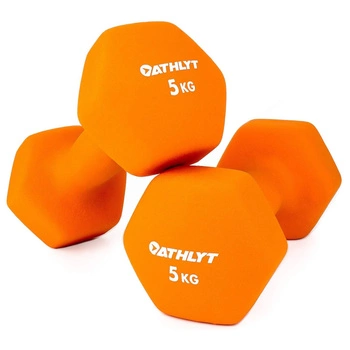 Hantle neoprenowe Athlyt 2×5 kg zestaw Antypoślizgowe sześciokątne