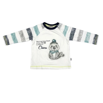 Koszulka dziecięca Chicco z długim rękawem biała bawełniana