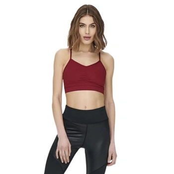 Biustonosz damski Only Nasha bordowy sportowy top