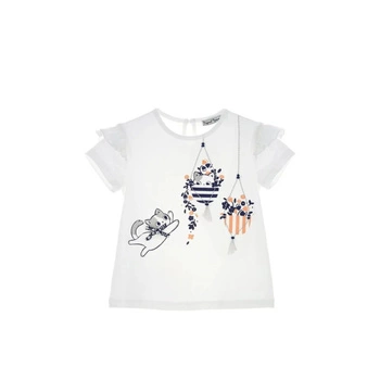 Koszulka dla dziewczynki Original Marines Koty biała bawełniana