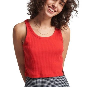 Koszulka damska Superdry Vintage Crop na ramiączkach czerwona