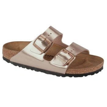 Klapki damskie Birkenstock Arizona BS narrow birko-flor różowo-złote r. 37