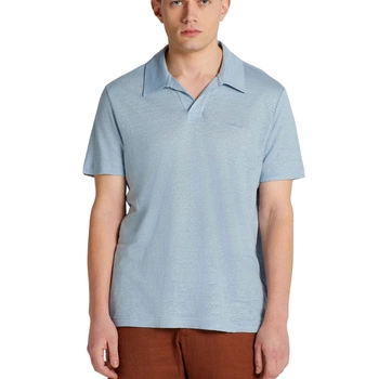 Koszulka męska Gant Linen Ss Polo polówka lniana niebieska r. S