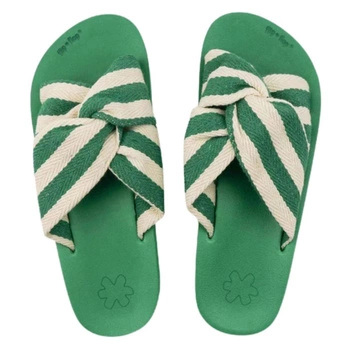 Klapki damskie Flip Flop Wedgy Twist lekkie zielone
