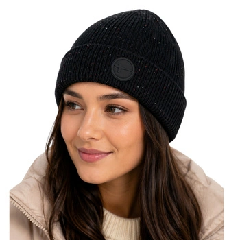 Czapka zimowa damska Tamaris Knit beanie dzianinowa z wełną czarna