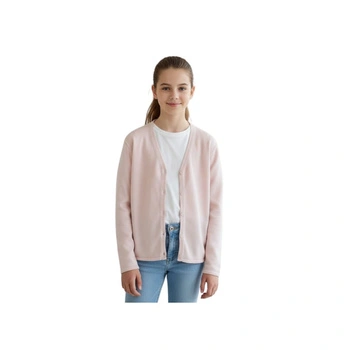 Sweter dla dziewczynki Zara kardigan bawełniany zapinany brzoskwiniowy