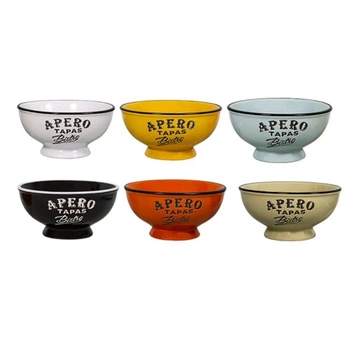 Miseczki do tapas Antic Line Bistro ceramiczne 12 cm – zestaw 6 szt kolorowe