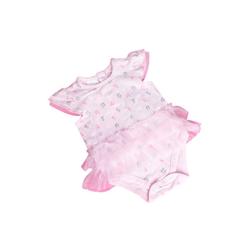 Body dziecięce Guess dla dziewczynki różowe z logo