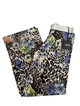 Spodnie damskie Liu Jo Bloom Animal dzwony materiałowe