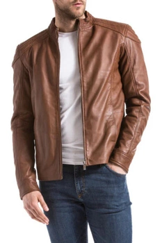Kurtka męska Blue Wellford Ardesco skórzana brązowa pilotka