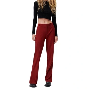 Spodnie damskie Zara eleganckie bordowe z rozcięciami