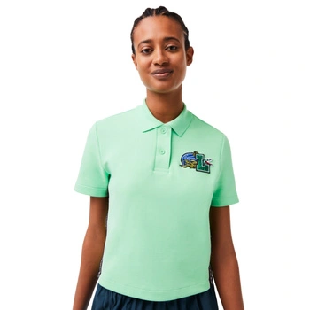 Koszulka damska Lacoste Holiday Regular Fit Organic Cotton Polo bawełniana polówka klasyczna zielona r. XS