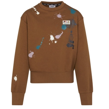 Bluza dziewczęca Fila Tillburg dresowa brązowa