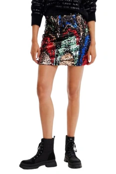 Spódnica damska Desigual Fiesta mini w cekiniki r. XL