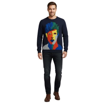 Sweter męski Jack & Jones Marcus bawełniany granatowy