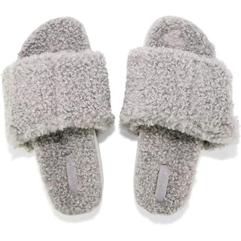 Kapcie damskie Flip Flop Pool*Curly Velcro ciepłe wygodne klapki szare