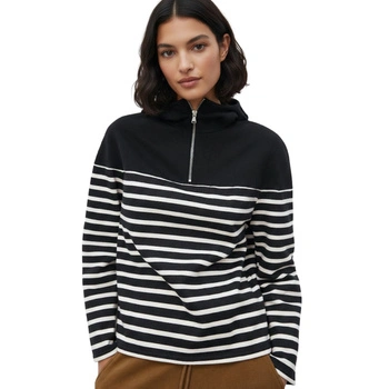 Bluza damska Zara z kapturem granatowa w paski