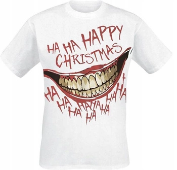 Koszulka męska DC Comics Batman biała świąteczna