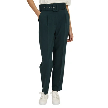 Spodnie damskie Naf Naf Egiselle materiałowe zielone w kant